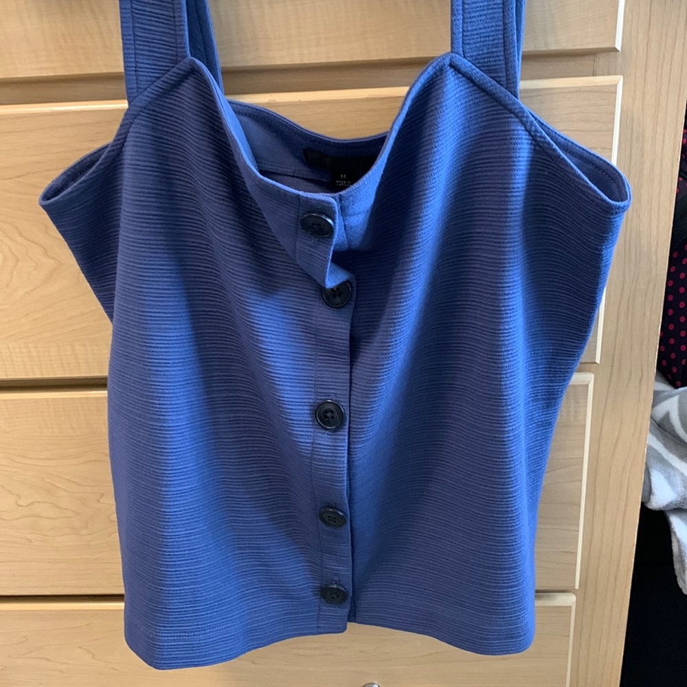J. Crew blue button wide strap tank